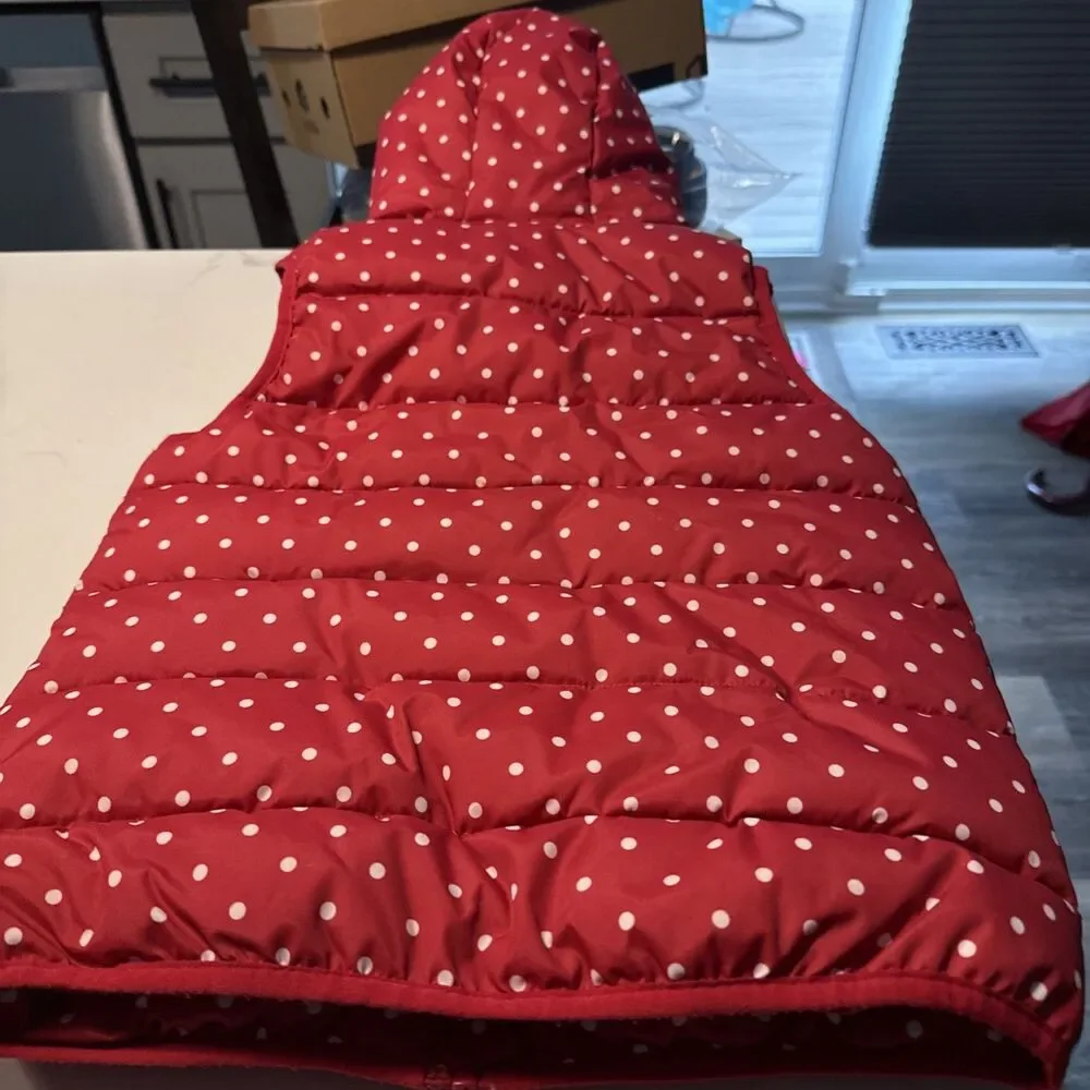 Gymboree Girls Teacher’s Favorite Fall Candy Apple Red Dot Puffer Vest Size 8